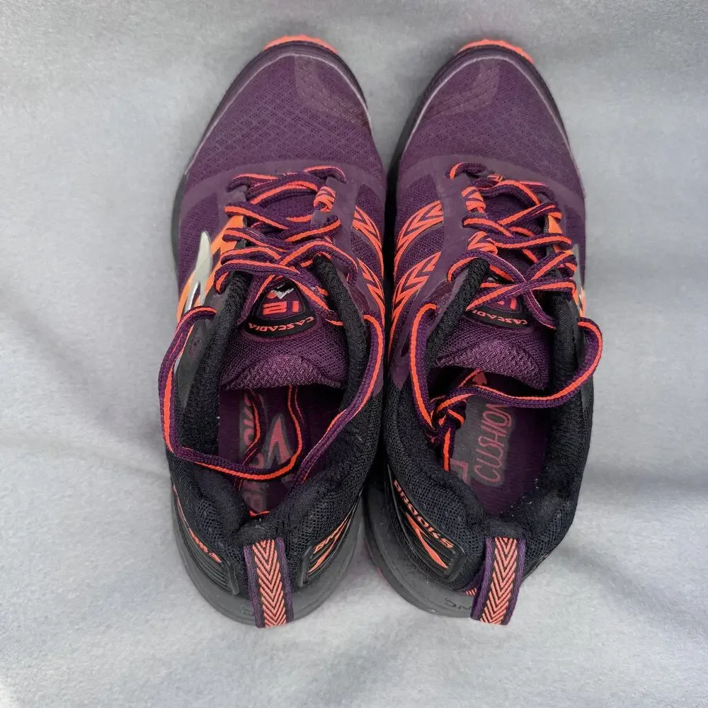 Brooks Cascadia 12 Shoes Womens Size 6 Purple Orange Trail‎ Running Cushion DNA